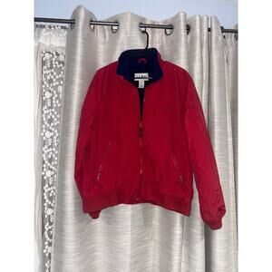 Vintage L.L. LL Bean Warm Up Jacket Medium Red USA Freeport Maine